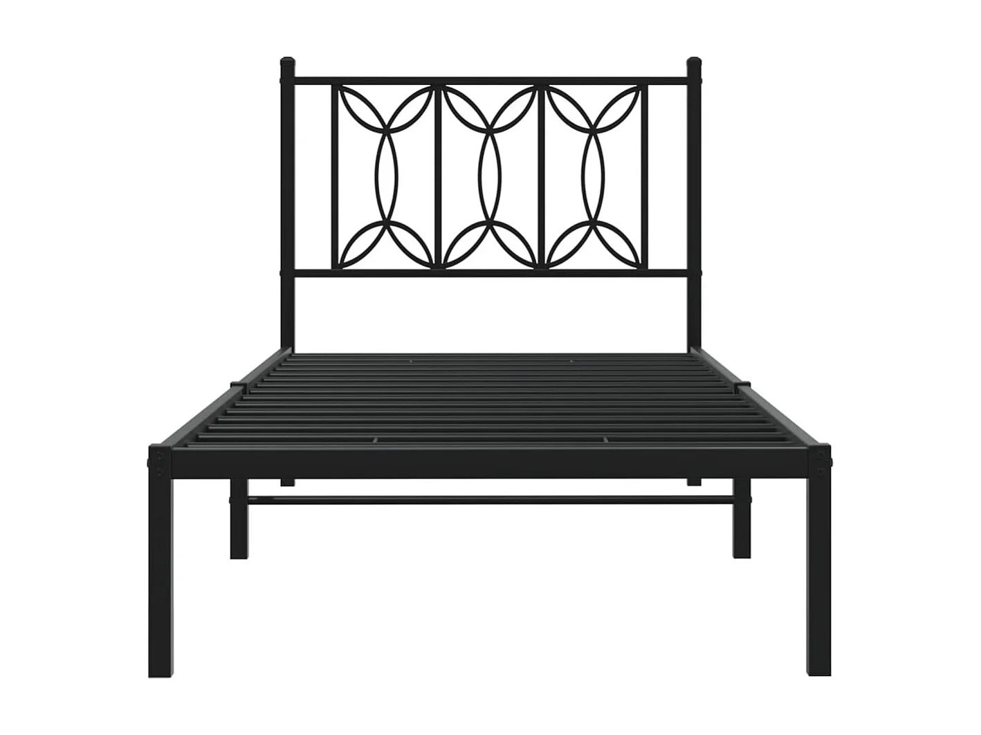 Bedframe met hoofdbord metaal zwart 90x190 cm BE937463