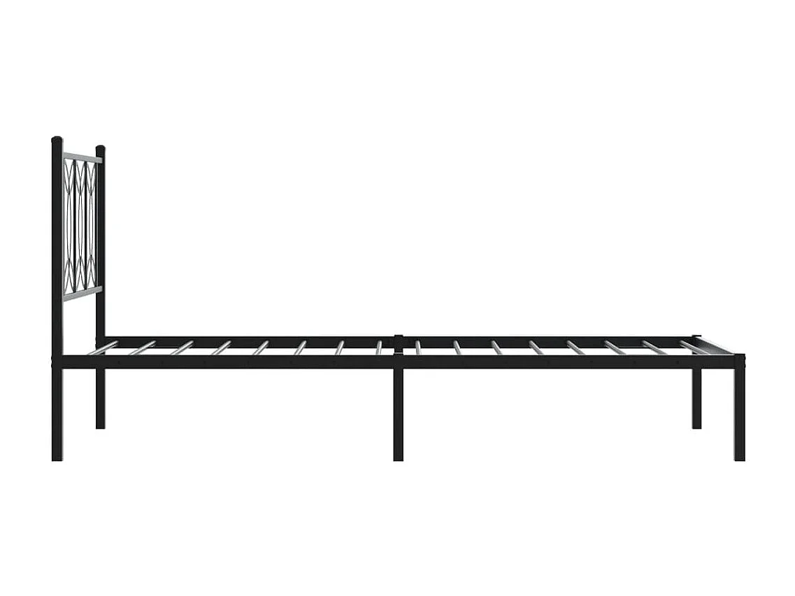 Bedframe met hoofdbord metaal zwart 90x190 cm BE937463