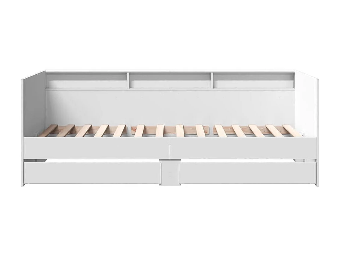 Lit de jour avec tiroirs blanc 75x190 cm bois d'ingénierie FR49943