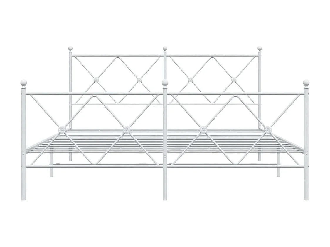Bedframe met hoofd- en voeteneinde metaal wit 160x200 cm BE957108