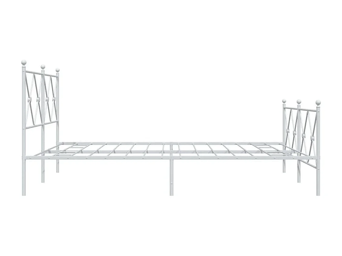 Bedframe met hoofd- en voeteneinde metaal wit 160x200 cm BE957108