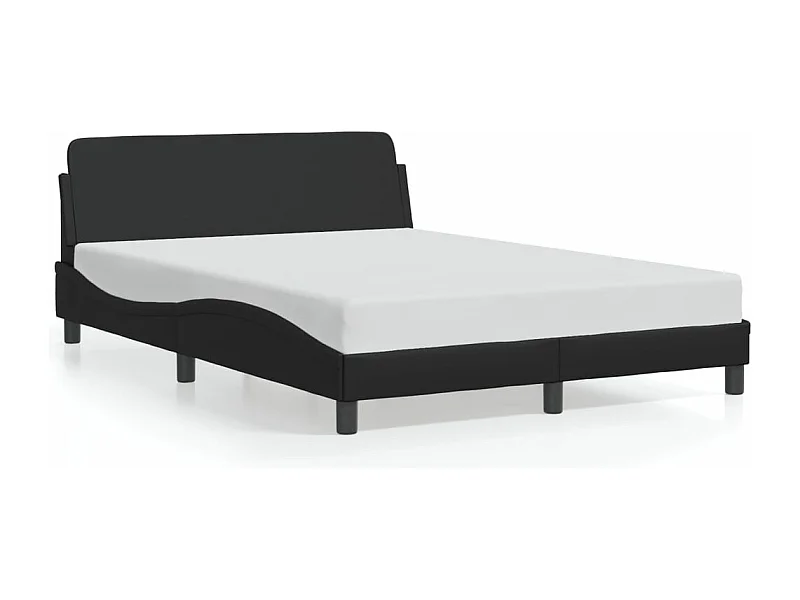 Bedframe met hoofdbord kunstleer zwart 140x200 cm BE903012