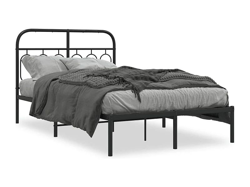 Cama com cabeceira 120x200 cm metal preto PT362313