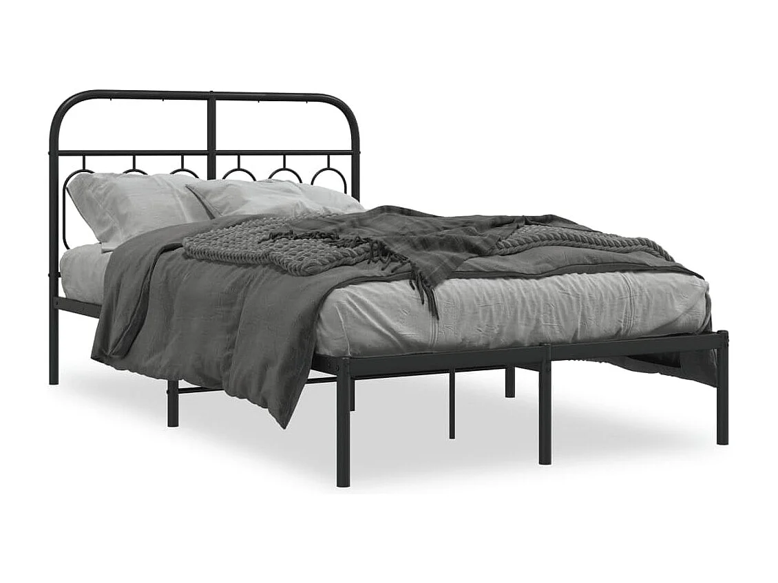 Cama com cabeceira 120x200 cm metal preto PT362313