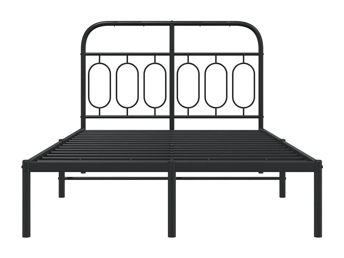 Cama com cabeceira 120x200 cm metal preto PT362313