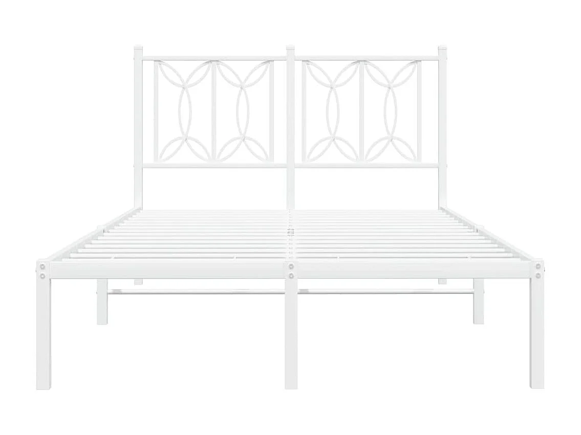 Bedframe met hoofdbord metaal wit 120x190 cm BE866434