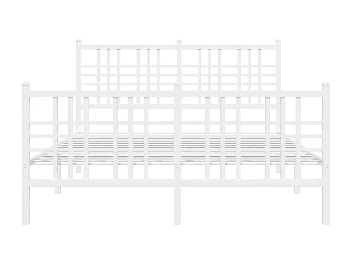 Bedframe met hoofd- en voeteneinde metaal wit 140x200 cm BE531244
