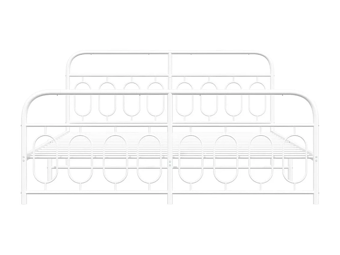 Cama 183x213 cm - metal con cabecero y pie blanco ES794867