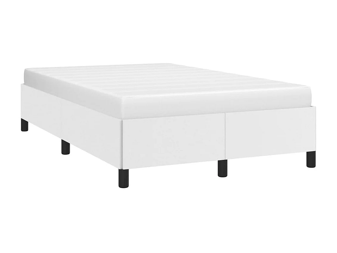 Lit double blanc 120x190 cm similicuir FR30474