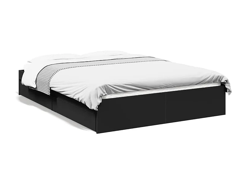 Bedframe met lades bewerkt hout bruin eikenkleurig 135x190 cm BE828769