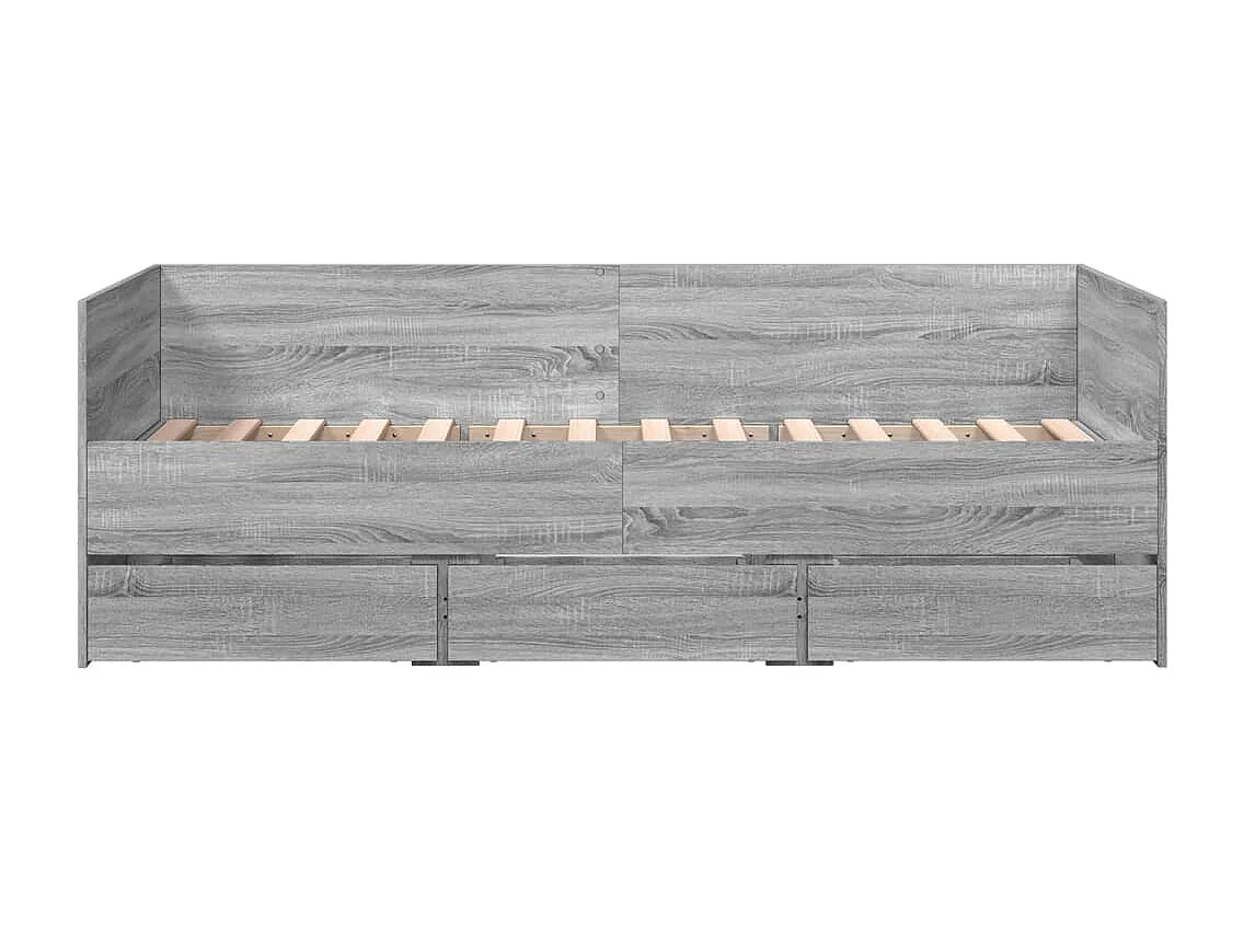 Cama com gavetas derivados de madeira cinzento sonoma PT545829