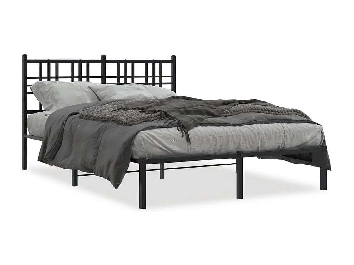 Cama com cabeceira 120x190 cm metal preto PT545147
