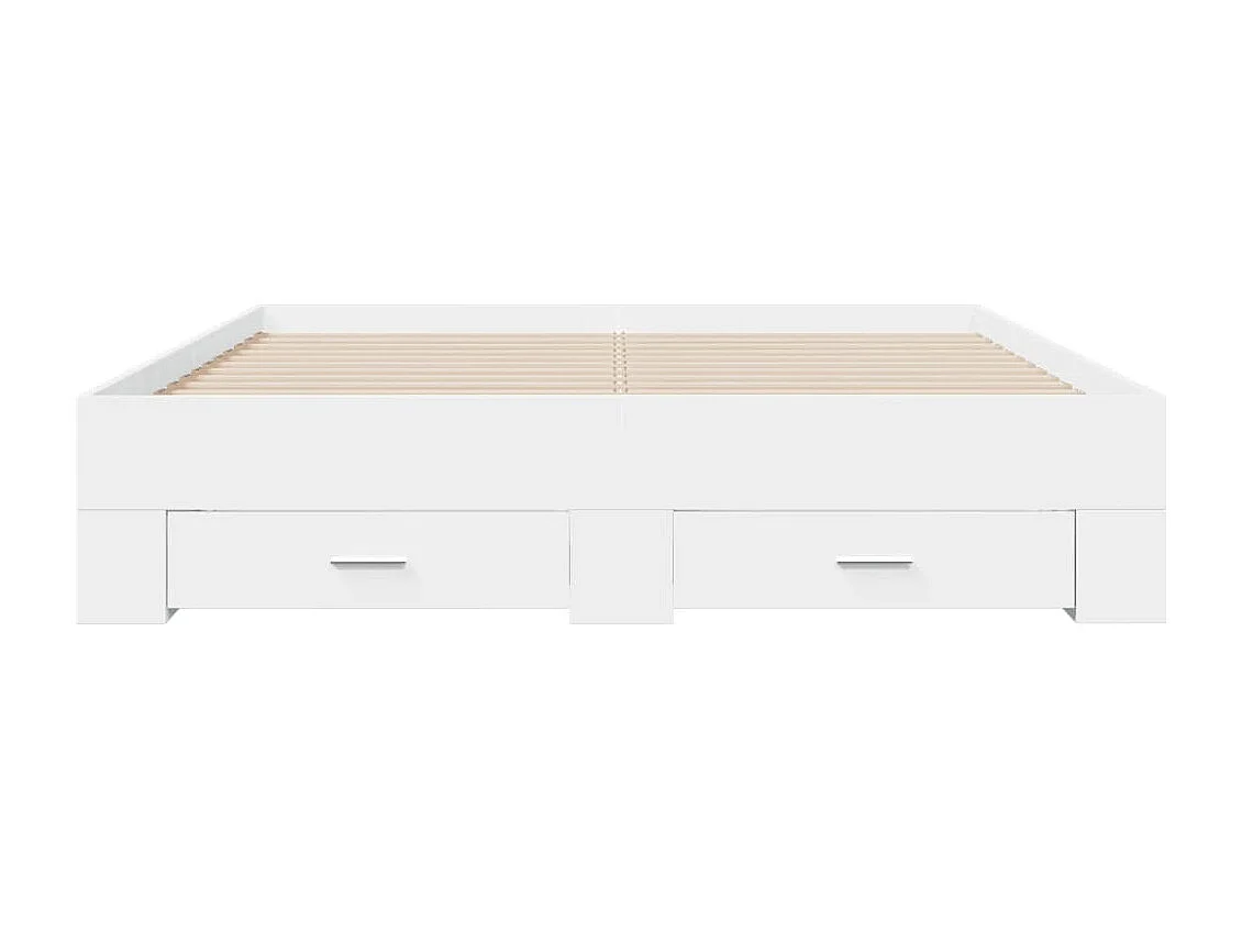 Cama 160x200 cm - con cajones madera ingeniería blanca ES937656