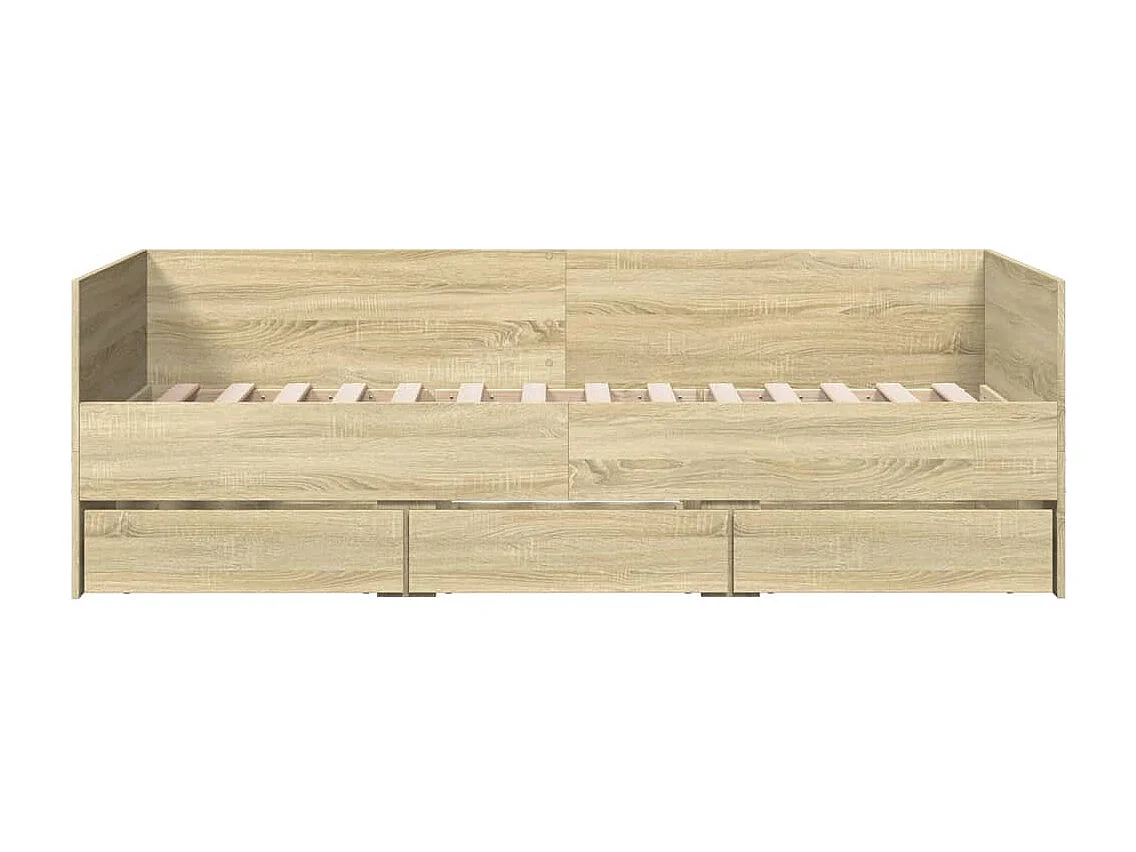 Lit de jour et tiroirs chêne sonoma 90x200cm bois d'ingénierie FR55271