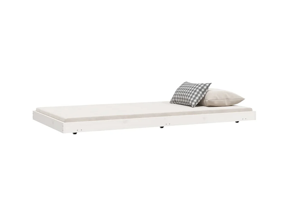 Bedframe massief grenenhout wit 80x200 cm BE315769