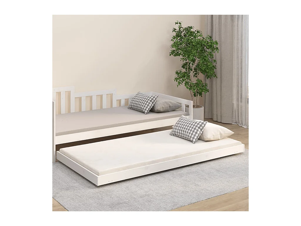 Bedframe massief grenenhout wit 80x200 cm BE315769