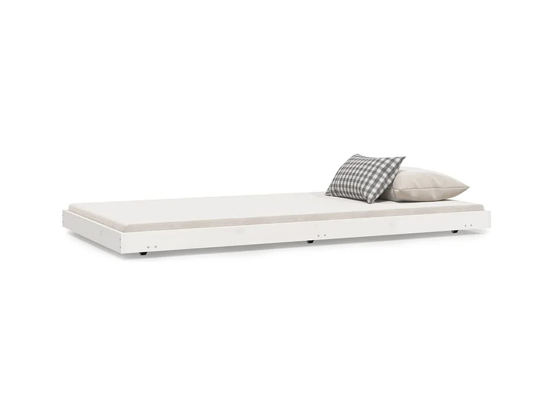 Bedframe massief grenenhout wit 80x200 cm BE315769
