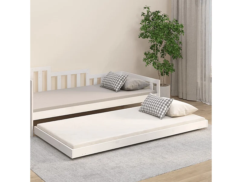 Bedframe massief grenenhout wit 80x200 cm BE315769