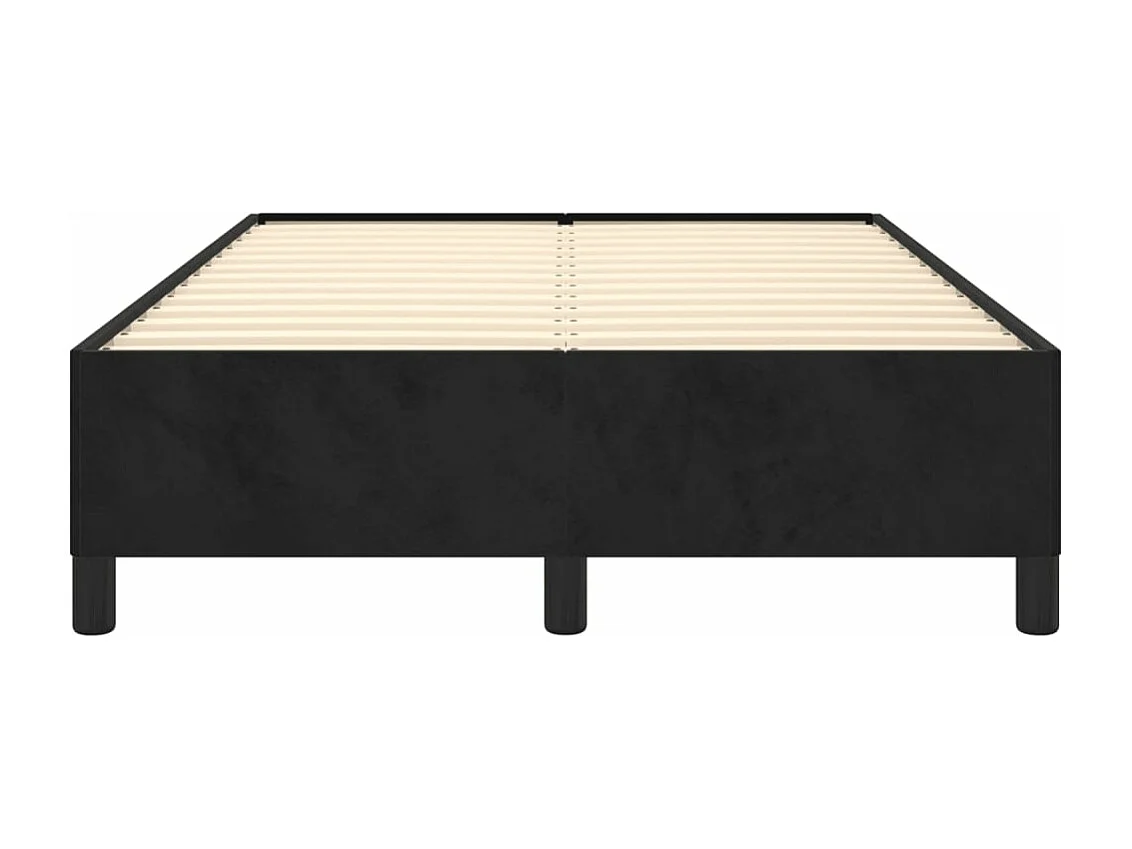 Lit double noir 120x190 cm velours FR15628