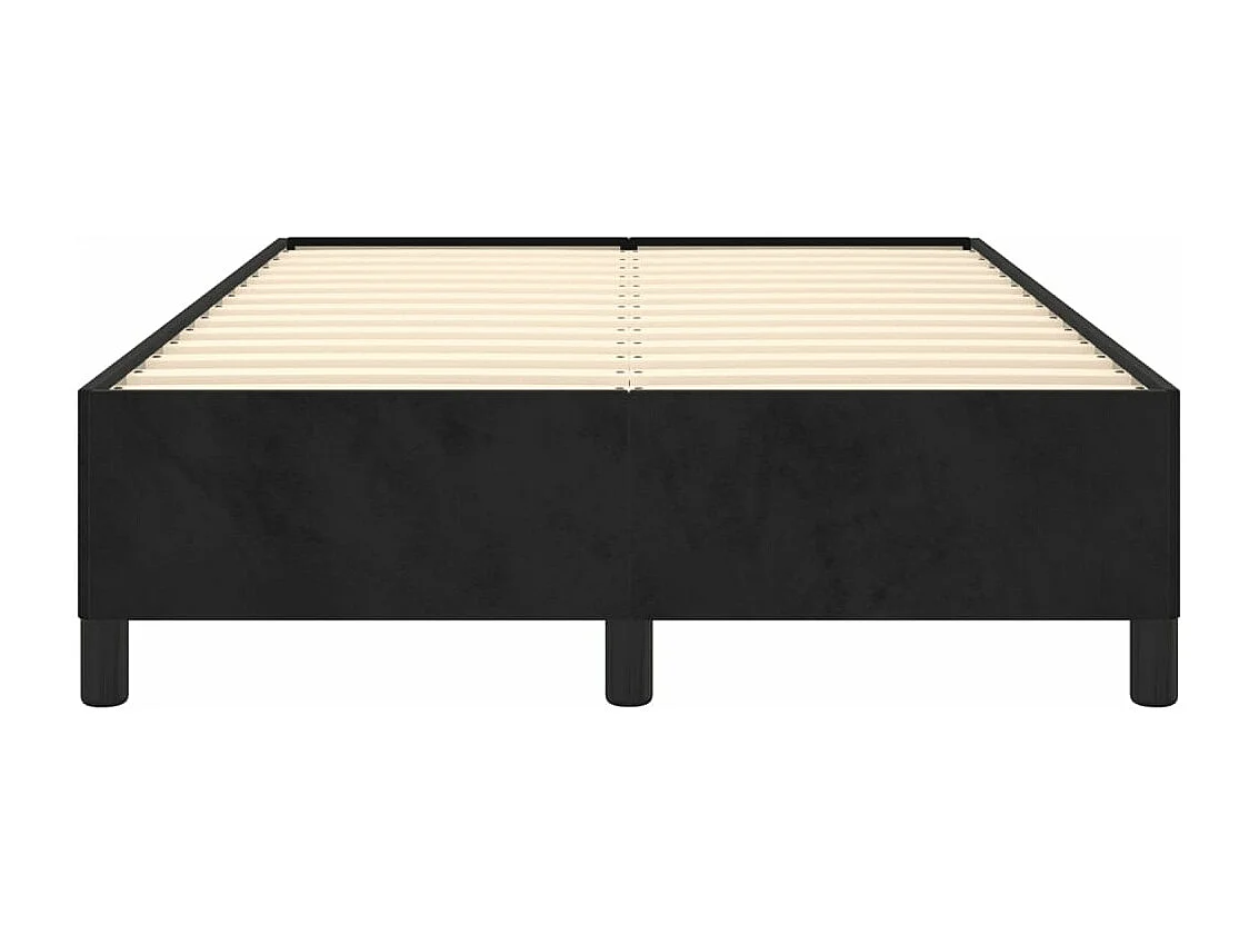 Lit double noir 120x190 cm velours FR15628