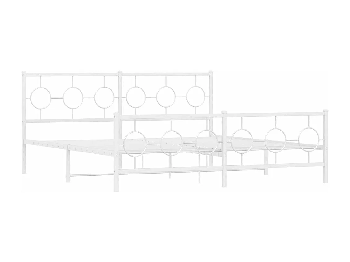 Bedframe met hoofd- en voeteneinde metaal wit 183x213 cm BE579784