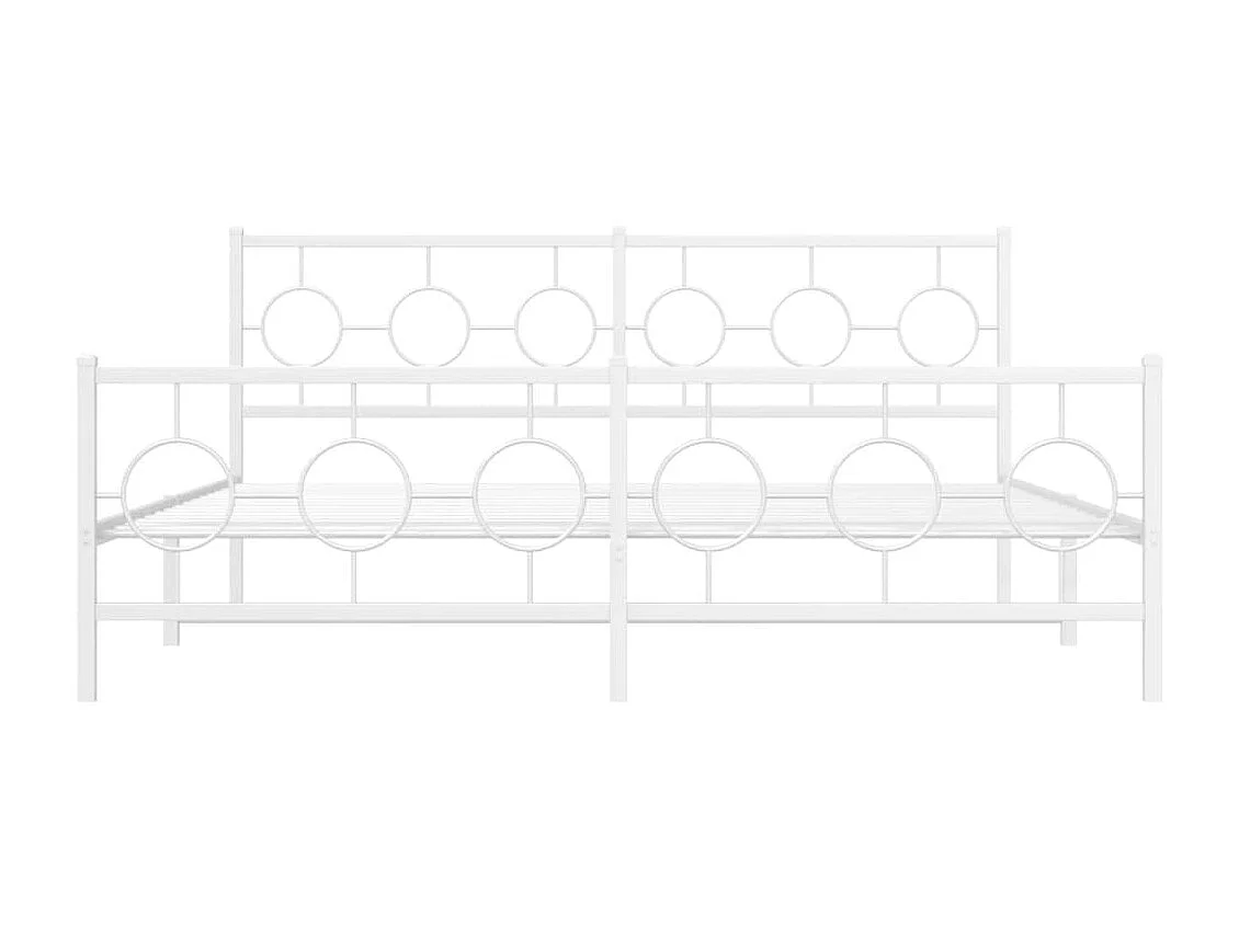 Bedframe met hoofd- en voeteneinde metaal wit 183x213 cm BE579784