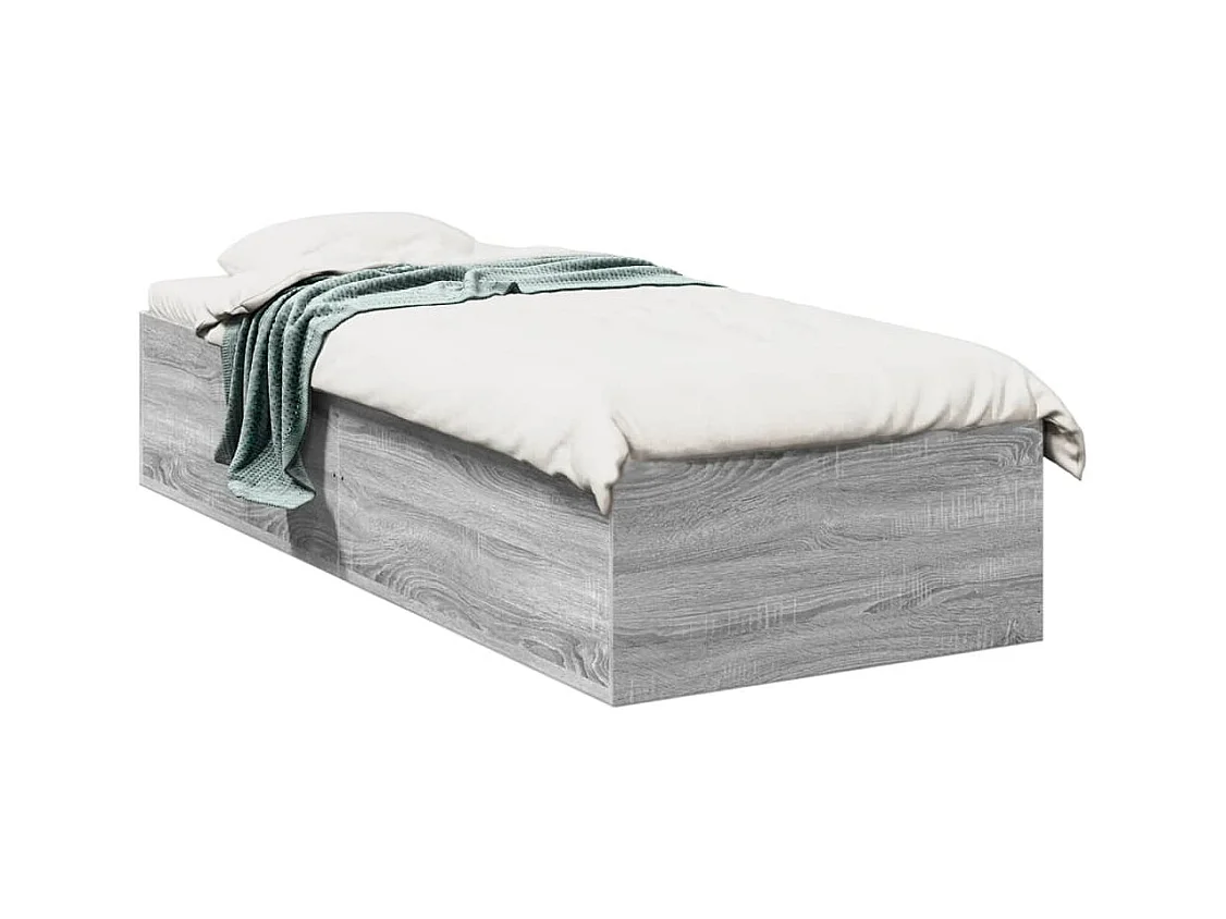 Lit simple sonoma gris 90x190 cm bois d'ingénierie FR60249