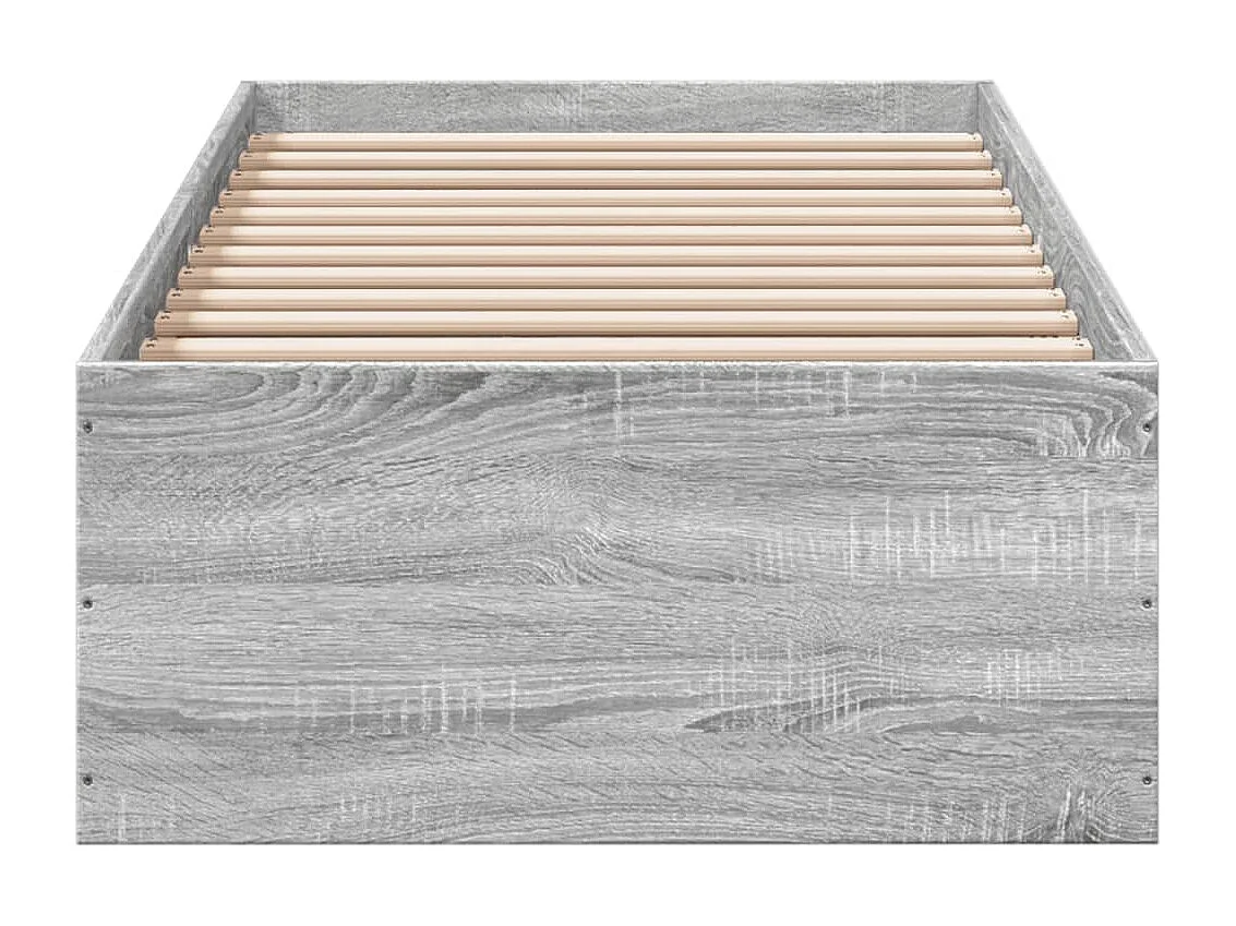 Lit simple sonoma gris 90x190 cm bois d'ingénierie FR60249