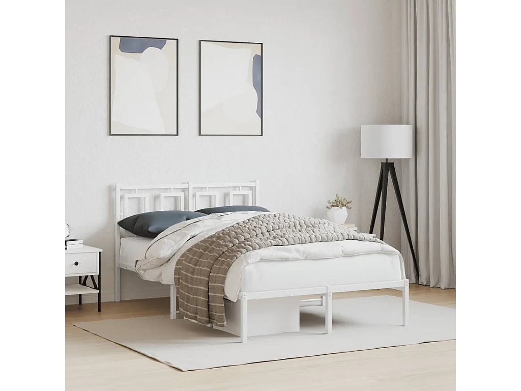 Cama com cabeceira 120x190 cm metal branco PT499770