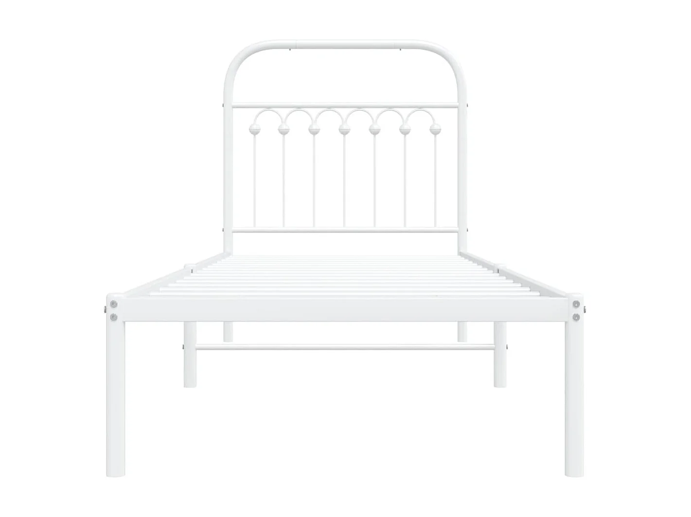 Bedframe met hoofdbord metaal wit 75 x 190 cm BE697218