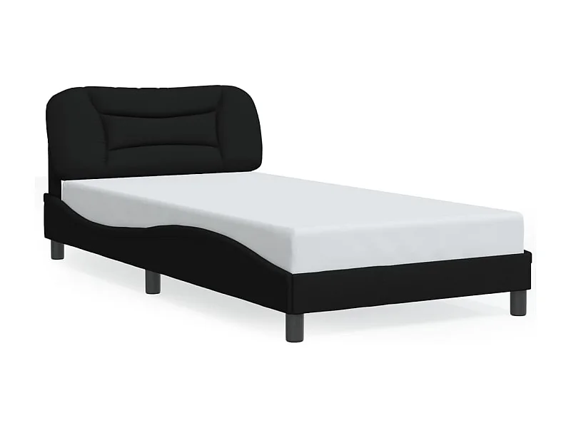 Cama individual- 100x200 cm con luces LED tela negro ES582516