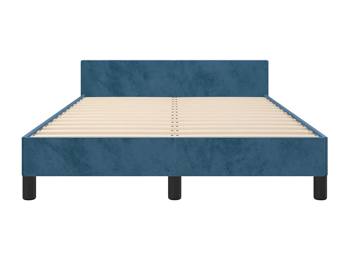 Cama 120x190 cm - con cabecero terciopelo azul oscuro ES866885
