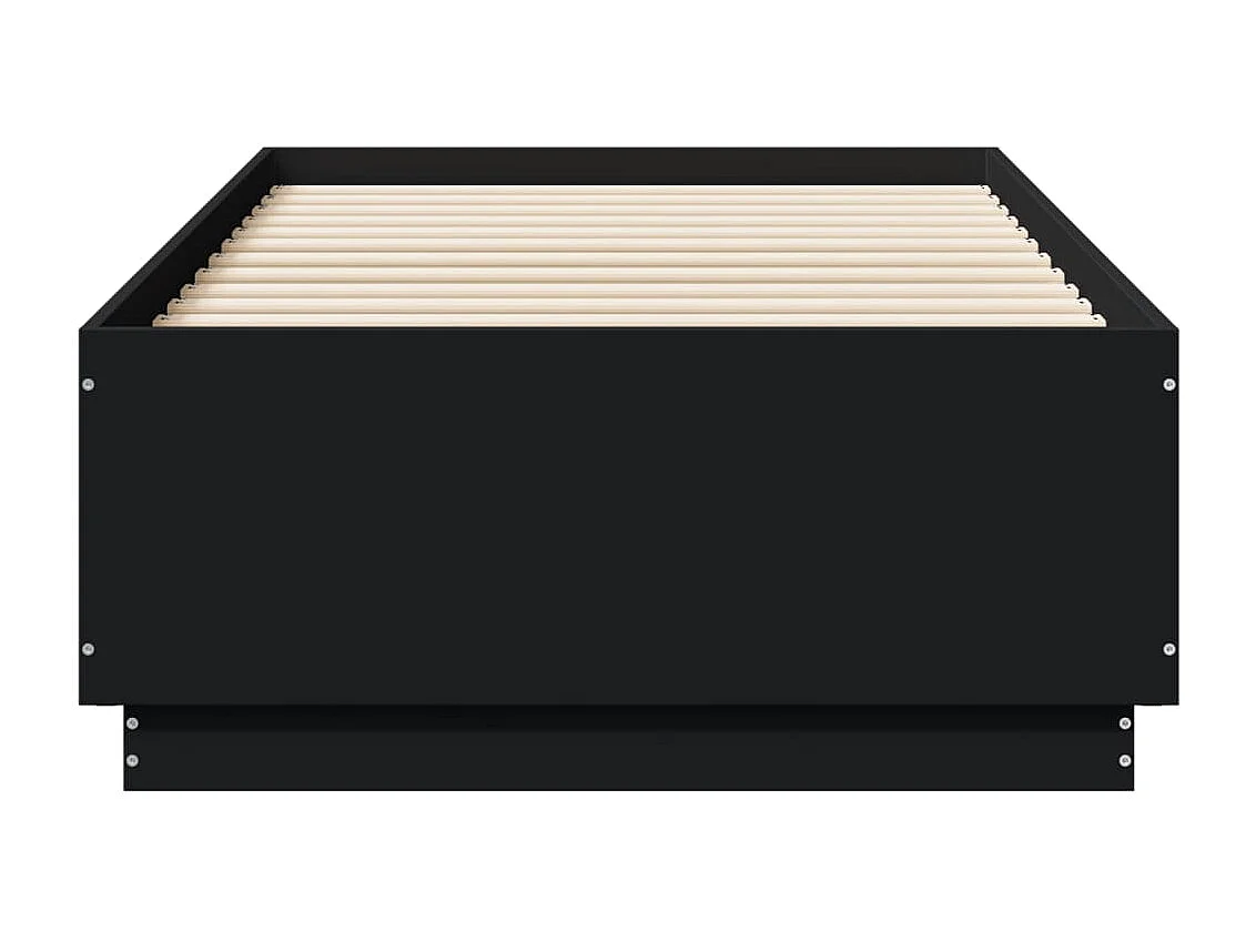 Cama individual- 75x190 cm madera de ingeniería negra ES108423