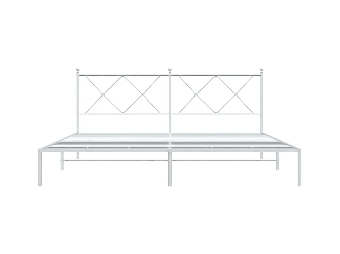 Cama com cabeceira 180x200 cm metal branco PT692964