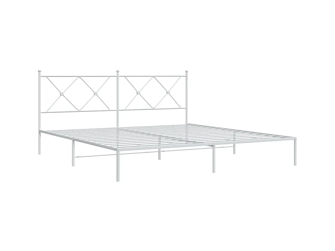 Cama com cabeceira 180x200 cm metal branco PT692964