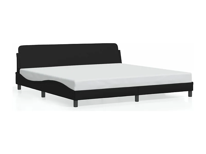 Bedframe met hoofdeinde kunstleer zwart 200x200 cm BE395647