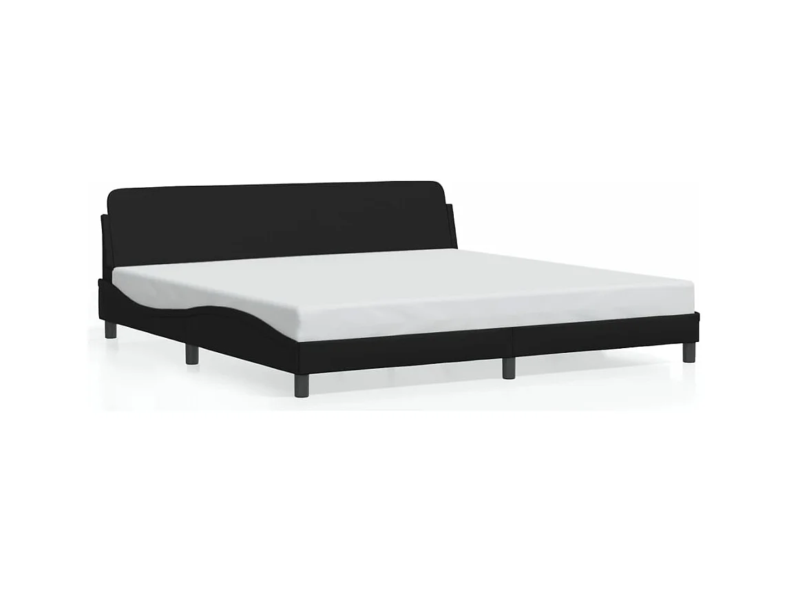 Bedframe met hoofdeinde kunstleer zwart 200x200 cm BE395647
