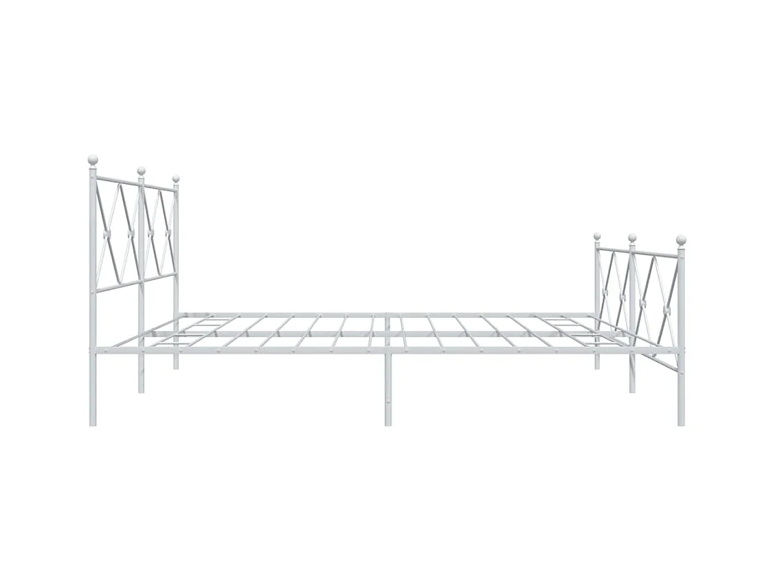 Cama 200x200 cm - metal con cabecero y estribo blanco ES855741