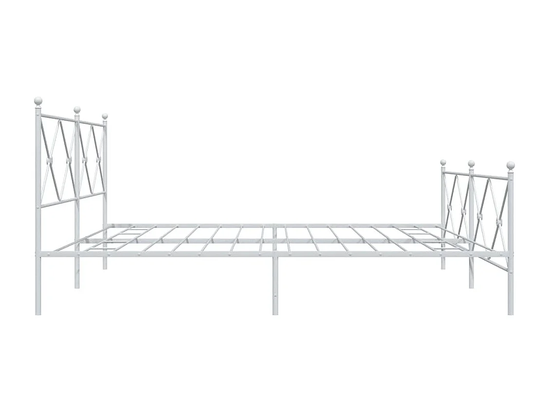 Bedframe met hoofd- en voeteneinde metaal wit 200x200 cm BE945926