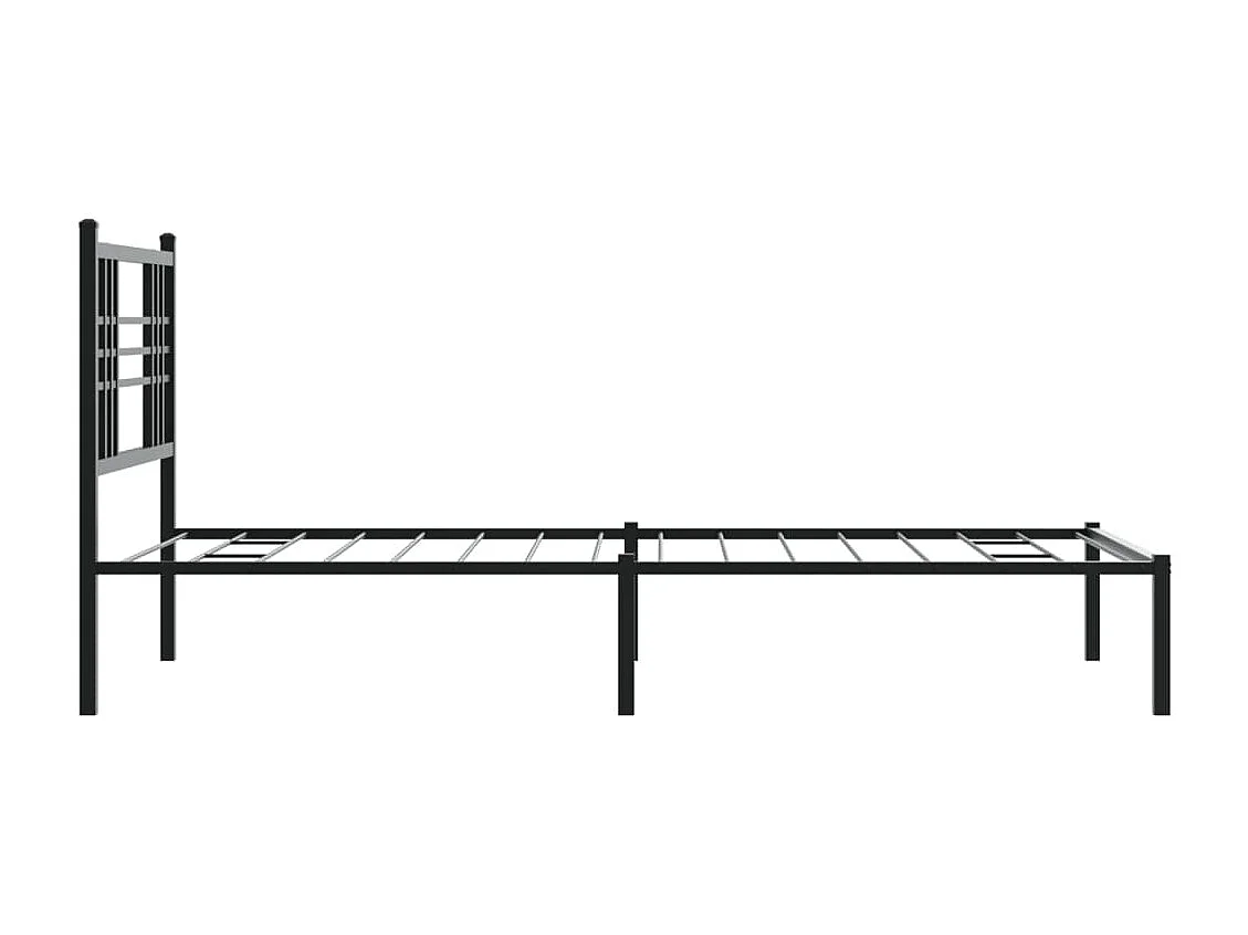 Cama com cabeceira 90x200 cm metal preto PT240136