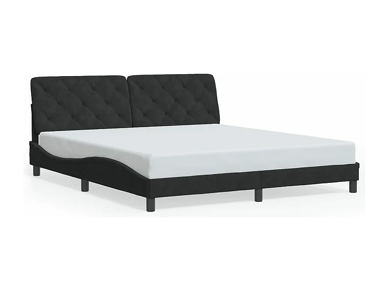 Cama com luzes LED 180x200 cm veludo preto PT233458