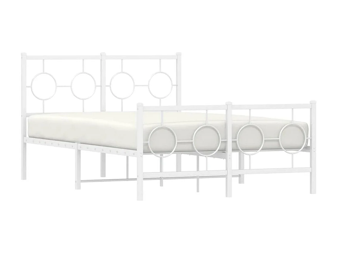 Cama com cabeceira e pés 120x190 cm metal branco PT540092