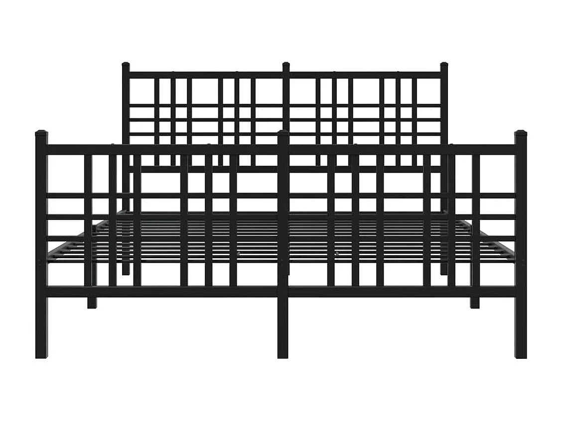 Cama com cabeceira e pés 140x200 cm metal preto PT456332