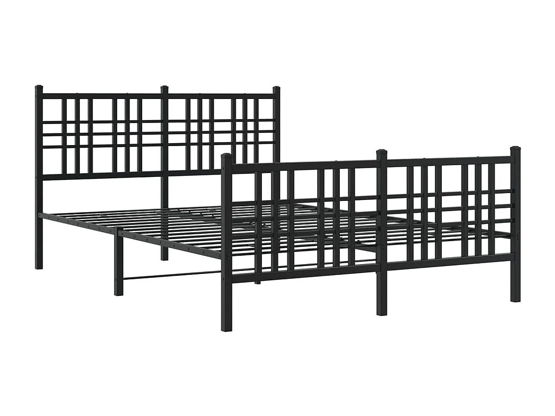 Bedframe met hoofd- en voeteneinde metaal zwart 140x200 cm BE754735