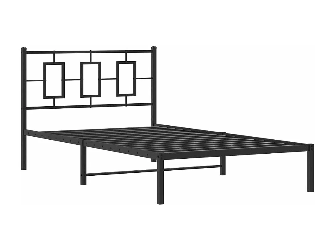 Cama com cabeceira 107x203 cm metal preto PT738365