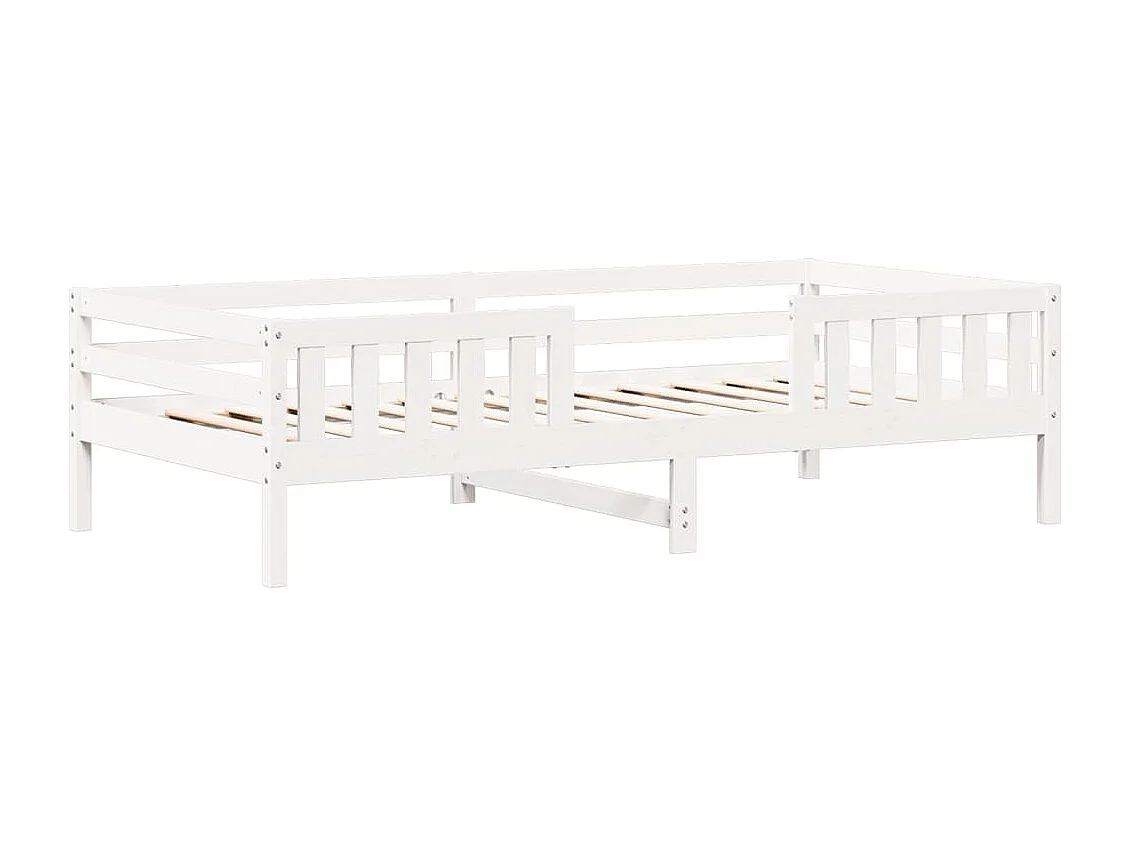 Cama com telhado 100x200 cm pinho maciço branco PT502393