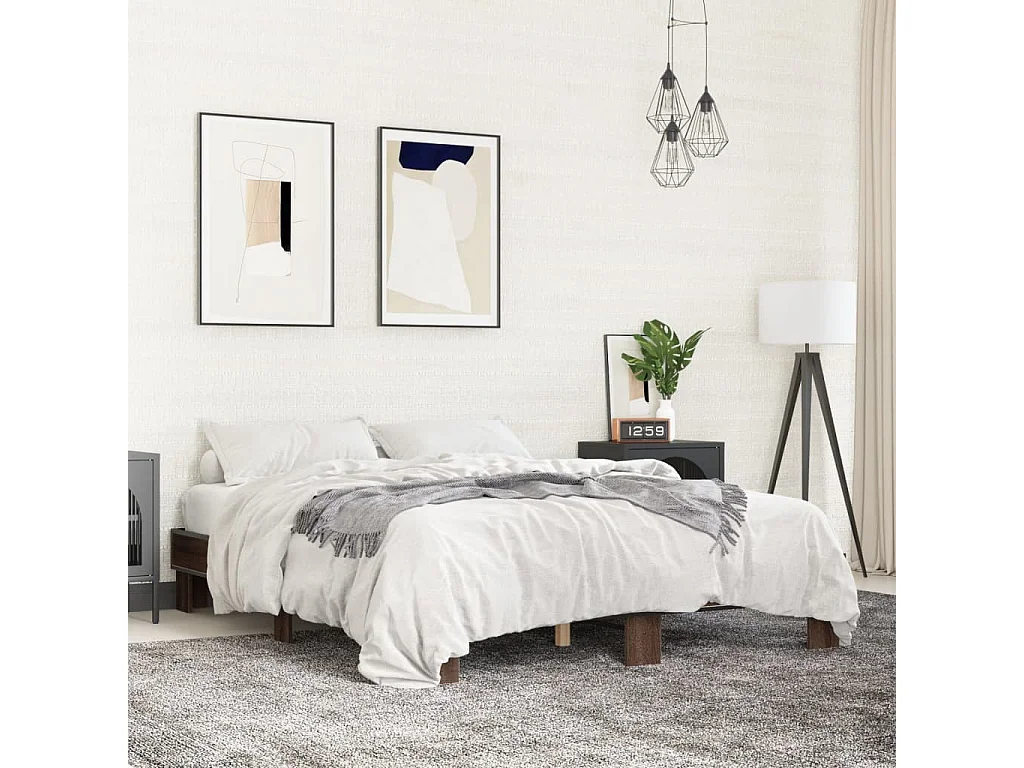 Cama 150x200cm derivados madeira/metal PT790021