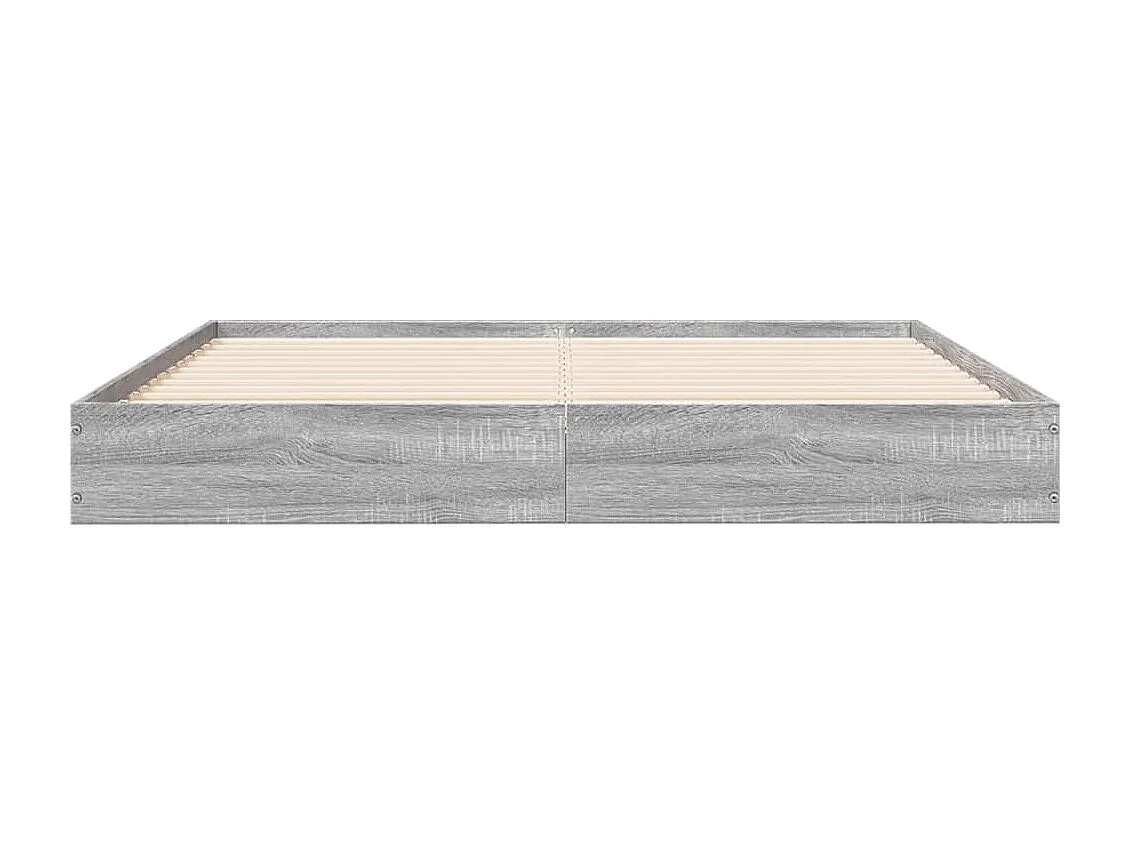 Cama matrimonial- 140x200 cm madera de ingeniería gris Sonoma ES417423