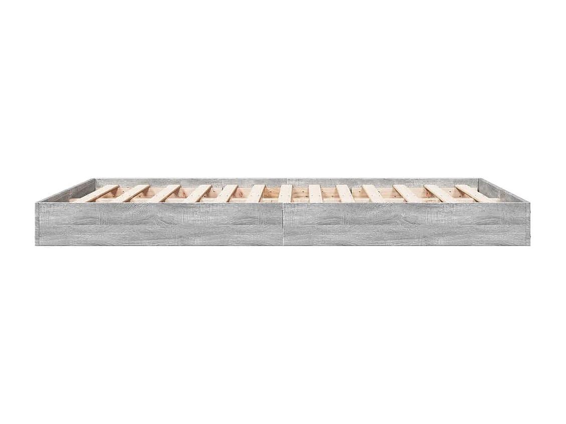 Lit double sonoma gris 140x200 cm bois d'ingénierie FR27895