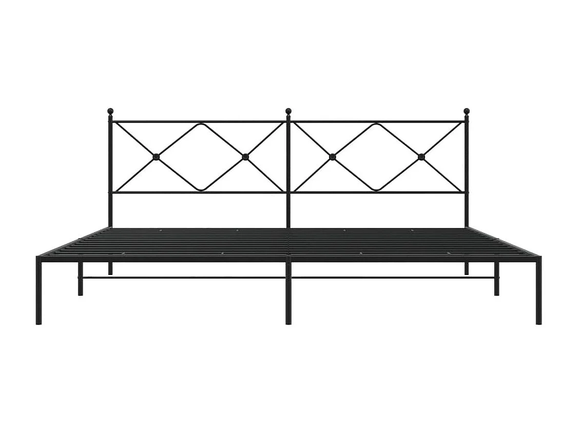 Bedframe met hoofdbord metaal zwart 200x200 cm BE679416